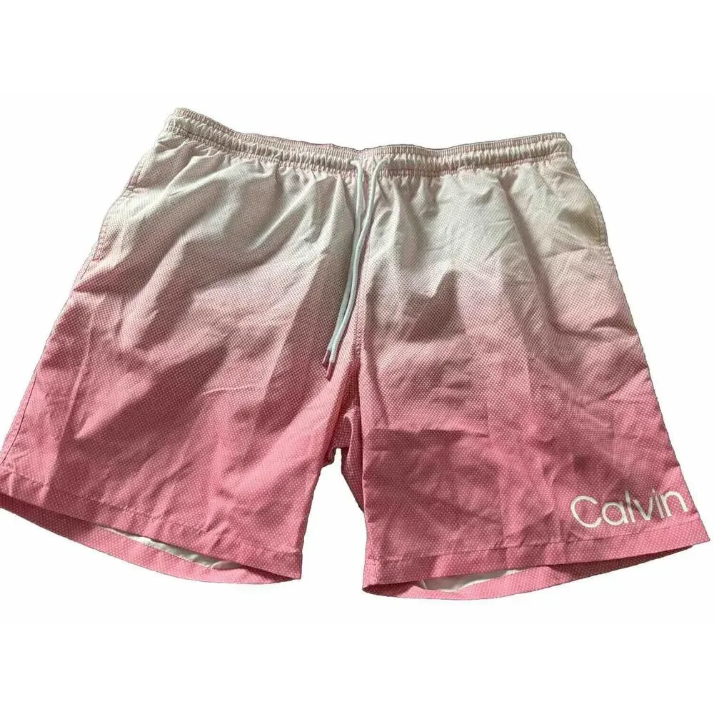 Calvin Klein Men's UPF 40+ Gradient Volley Swim Trunks,‎ Pink XXL NEW with tags